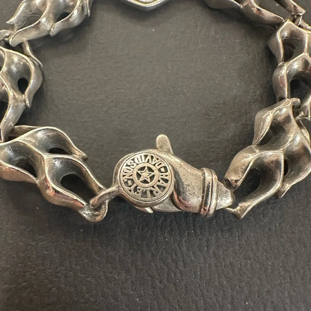 Harley-Davidson Sterling Silver Flame Chain Bracelet - Picture 3 of 5